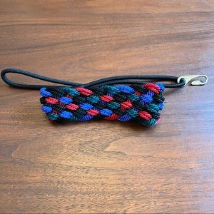 Jos A. Bank Rope Fabric Belt Black Red & Royal Blue Small